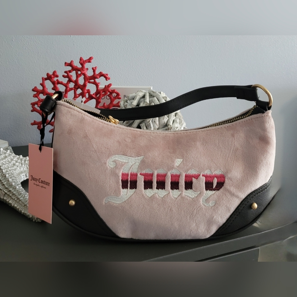 Juicy Couture Retro Vibe Shoulder Bag Dusty Blush Chocolate Brand New With Tags